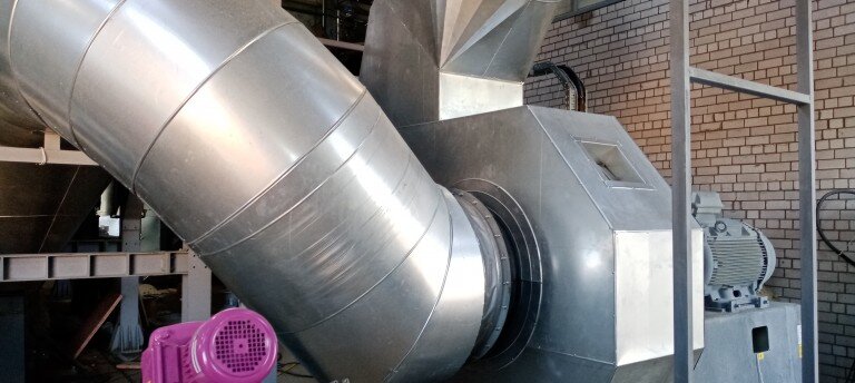 Теплоизоляция дымососа и газоходов.